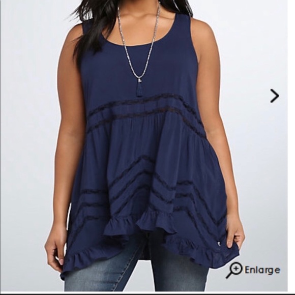 Torrid hi lo navy tunic tank top